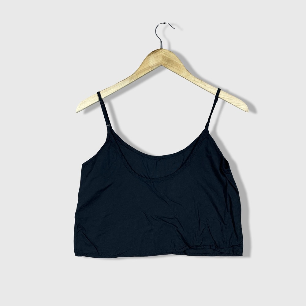 FARM Rio Cami Tank Top Womens Small Black Minimalist Basics Summer Casual